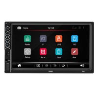 C-Easy SWM-N6 Car Stereo Radio, Double DIN 7 Inch Touch Screen Car MP5/MP4/MP3 Player Radio FM, BT Player, Support Steering Wheel Control, Brake Reminder, Supports Mirror Link for iPhone XR