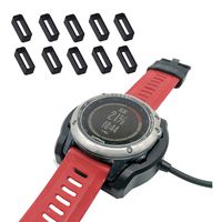 JIUJOJA for Garmin Fenix 3 /Fenix 3 HR/Quatix 3 Charger Charging Dock Sync Data Cable and 10Pcs Watch Band Strap Loops stener Ring Silicone Black Keeper Retainer Holder for Garmin Fenix 3 Smart Watch