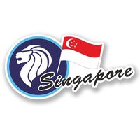 2 x 15cm- 150mm Singapore Vinyl SELF ADHESIVE STICKER Decal Laptop Travel Luggage Car iPad Sign Fun #6707