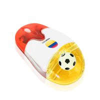 Plutus Luxury Soccer Gift Colombia 2.4G Wireless Optical Mouse with USB Receiver Colombian National Flag