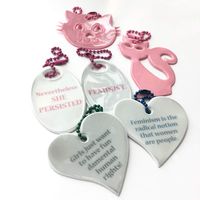 funflector Safety Reflector - Feminist - Nevertheless She Persisted and Other feministic Messages - 6-Pack