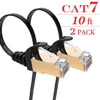 Cat 7 Ethernet Cable 10ft, VANDESAIL Network Cable, RJ45 High-Speed Professional Gold Plated Plug STP Wires CAT7 LAN Patch Cable Cord for Xbox, PS4, Modems, and Routers(3m/10ft-2 Pack)