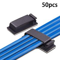 Eyourlife 50 Pack Cable Management Clips, Adhesive Wire Clamps Cable Clips Cable Organizer Desktop Cord Management for TV PC Laptop Home Office