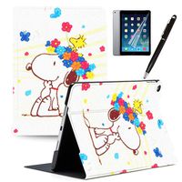 LJX iPad 7th Generation 10.2" 2019 Case Snoopy Cute Cartoon Cover PU Leather Stand Protection Smart Auto Sleep/Wake Shell Compatible for Apple iPad 10.2 inch 2019#P