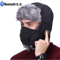 Bluetooth Trapper Hat, Winter Trooper Headphone Hat with Wireless Bluetooth 5.0, Windproof Ski Music Hat Built-in Earphones Mic, Birthday, Christmas Electronic Gifts for Men Women Outdoor Sports