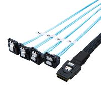 CableCreation Mini SAS 36Pin (SFF-8087) Male to 4X Angle SATA 7Pin Female Cable, Mini SAS Host/Controller to 4 SATA Target/Backplane Cable, 3.3FT
