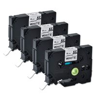 Compatible for Brother Tze221 0.35 Inches 26.2feet (9mm/8m) p-Touch Laminated Black on White Standard Replace Waterproof Label Tape maker PT-H110/PT-D200/PT-D210/PT-D400/PT-D600/PT-1280/PT-1290(4PACK)