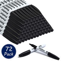 Keebor Basic Low Odor Dry Erase Markers Chisel Tip Black Whiteboard Markers Bulk, 72 Packs