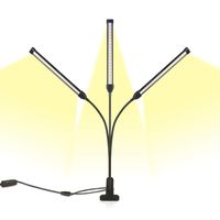 Sondiko Grow Light, Auto On&Off Every Day Full Spectrum 60 W Grow Lamp with 3/9/12H Timer, Adjustable Gooseneck 10 Dimmable Levels&3 Switch Modes for Indoor Plants, Black