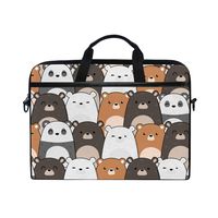 Chic Houses Cute Bear Laptop Bag Case Sleeve for Men Women Cartoon Pattern Waterproof Shoulder Messenger Bag 2030029