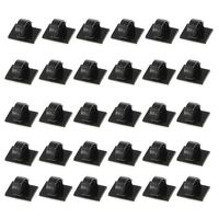 30pcs Black Cable Holder Clips Self-Adhesive,ChooseU, Wire Clips Cable,Wire Management,Wire Cable Holder Clamps Cable,Tie Holder for Car, Office and Home