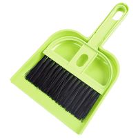 Matefield Mini Desktop Plastic Sweep Cleaning Brush Small Broom Dustpan Set (Red)