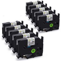 P Touch TZe Label Tape 9mm, TZe-221 TZ-221 Compatible with Brother P-Touch Cube PT-D210 PT-H110 PT-D600 PT-D400AD PT-D600VP PT-D400 PT-1890C, 3/8 Inch TZ Tape Standard Laminated, Black on White