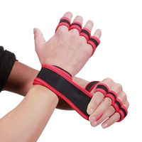 Premium Non-Slip Exercise Gloves for Men & Women - Gym Gloves Fitness Gloves, Workout Gloves for Weightlifting、Pull-up、Cross Training (1 Pair,Red L)