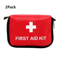ZYFWBDZ Portable First Aid Bag Red PVC Outdoor Camping Emergency Survival Empty Pack Drug Bandage Waterproof Storage Bag (2Pack)