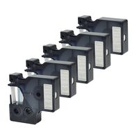 5PK D1 Labeling Tape Replacement 43620 White on Clear Label Maker Refills for LabelManager,1/4 Inch X 23Feet(6mmx7m)