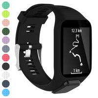Watbro Band Compatible with Tomtom Runner 2/3 Series, Spark 3, Golfer 2, Adventurer, Silicone Replacement Runner Watch Band Strap Wristband for Women Men