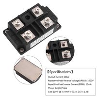 400A 1600V Single-Phase Diode Bridge Rectifier,Acogedor High Power 4 Terminals Singe Phase Bridge Rectifier Module
