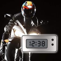 CAPTHOME Heat and Impact Resistant Motorcycle Digital Clock Waterproof Date Show with LCD Display