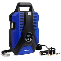 Akface DC 12V Portable Tire Inflator for Car,Air Compress Pump for Bicycle, Motorcycle, Balls, and Other Inflatables, Digital Display Up to 150PSI, Auto Shut Off Accurate Pressure Control, Blue