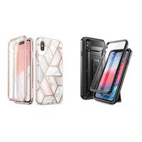 i-Blason Cosmo Series Designed for iPhone Xs Max Case 2018 Release, Full-Body Bumper Case with Built-in Screen Protector, Marble, 6.5