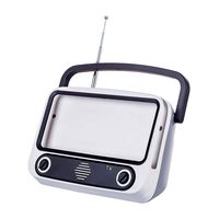 Goshfun [Upgraded] Retro TV Bluetooth Speaker Mobile Phone Holder, Portable Desktop Radio Cell Phone Stand Accessories for Phones with Screen Within 6.4 Inches (Starry Sky Grey)