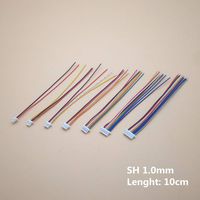 Calvas 10Pcs SH 1.0 Wire Cable Connector DIY SH1.0 JST 2/3/4/5/6/7/8/9/10 Pin Electronic Line Single Connect Terminal Plug 28AWG 10cm - (Color: 10Pin)