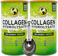 Great Lakes Gelatin, 2 Pk Collagen Hydrolysate Unflavored Beef Protein Kosher 16 Oz Cans and Measuring Spoons Combo Pack