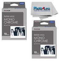 Fujifilm Instax Wide Monochrome Instant Film X2 (20 Exposures) + Cleaning Cloth - Top Value Bundle