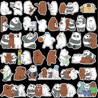 A Set of 36pcs Cute Panda Bear Waterproof Vinyl Waterbottle Door Laptop Travel Luggage Car Bike Scrapbook Sticker (E2GHC02P)