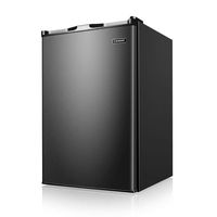 Euhomy Upright Freezer, Energy Star 3.0 Cubic Feet,Compact Single Door Freezer with Reversible Stainless Steel Door，Mini Freezer for Home/Dorms/Apartment/Office(Black)