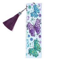 ZSNUOK 5D Diamond Painting Bookmark Embroidery Kit, DIY Butterfly Full Special Shaped Bookmark with Tassel for Mosaic Making Art Craft for Kids Adults Perfect for Christmas New Year Gift 8.2X2.3 inch