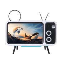 KOBWA Retro TV Bluetooth Speaker, Portable Bluetooth Speaker with Phone Stand Holder, AUX FM Bluetooth Optional, 3D Stereo Sound Quality, 32.8ft Wireless Range Bluetooth 4.2 - Creative Gift