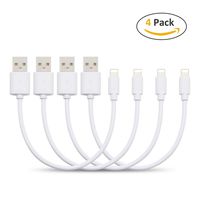 4 Short USB Cables(8 Inches),Fast Charging Cables, Power Cords Compatible for iPhone Xs/XR/X/8/8Plus/7/7Plus/6s Plus/6s/6/5/5S/5C/SE,iPad Pro,Air, Mini,Airpod,Charging Station