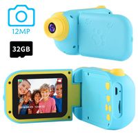 OMWay Best Gifts for Boys Age 3-10, Christmas Kids Digital Camera for Boys, Toys for Boys 4 5 6 7 8 Year Old, 12MP HD Camcorders,Dark Blue(32GB SD Card Included).