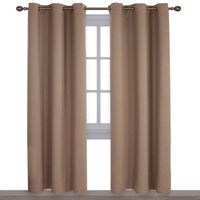 NICETOWN Window Treatment Thermal Insulated Solid Grommet Blackout Curtains/Drapes for Bedroom (1 Pair, 42 by 84 Inch, Cappuccino)