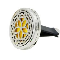 Voberry 30mm Car Essential Oil Diffuser Stainless Steel Locket Air Freshener with Vent Clip Felt Pad (A)
