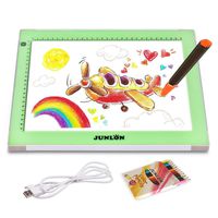 JUNLON Aluminum A4 USB LED Light Pad Light Box Light Table Tracing Board,Adjustable Brightness Ultra-Slim Led Pad Light for Weeding Vinyl,Drawing,Artcraft,Sketching,5D Diamond Painting Full Drill