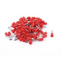 uxcell Wire Crimp Insulated Ferrule Pin Cord End Terminal AWG18 with 100 Piece, Red