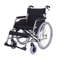 QIDI Wheelchair Lightweight Foldable Aluminum Alloy Self-propelled Seat Width 50cm with Armrests