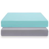 COSMOPLUS Knitted Crib Sheet Set -2 Pack Stretchy Crib Sheets for Boys Girls,Universal Knit Fitted for Standard Baby Toddler Crib Mattress,Gray/Teal