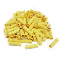 100 Pcs FRD2-195 Yellow PVC Fully Insulated Sleeve Crimp Terminals for AWG 16-14