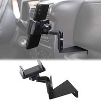JeCar Multi-Functional Phone Holder, Radio Holder Walkie Talkie Mount Bracket for Jeep Wrangler, 2 in 1 Bolt-on Stand Bracket for 1997-2006 Jeep Wrangler TJ, Black