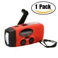 Asdomo Emergency Radio, Emergency Weather Radio Hand Crank Self Powered AM/FM Protable Waterproof Self Powered Solar Radio with LED Flashlight Survival Tools 1 PCS
