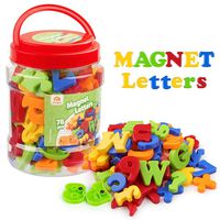 Coogam Magnetic Letters Numbers Alphabet Fridge Magnets Colorful Plastic ABC 123 Educational Toy Set Preschool Learning Spelling Counting Include Uppercase Lowercase Math Symbols for Toddlers (78 Pcs)