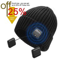 Bluetooth Beanie Hat,Topple Wireless CSR Superior Headphone Beanie Hat HD Stereo Earphone Speaker &Mic,Unisex Washable Men Women Winter Outdoor Fitness (TB211BL-Black)