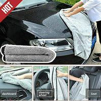 Car Cleaning Towels,Thick Plush Microfiber Car Cleaning Towels,car Buffing Cloths,Super Absorbent Drying Auto Detailing Towel,Fashion Outdoor Travel Household Cleaning Towels (16" x 16", Gray)