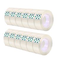 MJUNM 12 Rolls Crystal Clear Transparent Tape Refills Rolls 3/4-Inch x 1000 inch, 1 inch Core, Clear Gift Wrapping Tape Refill Roll for Office, Home, School