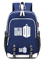 Timmor Dr Who Laptop Backpack with USB Charging Port, Middle School College Bookbags for Women Men.(Blue1)