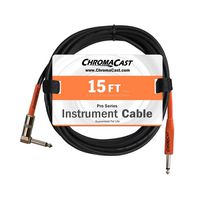 ChromaCast Sunset Orange 15-Feet Pro Series Instrument Cable, Angle-Straight (CC-PSCBLSA-15SOR)